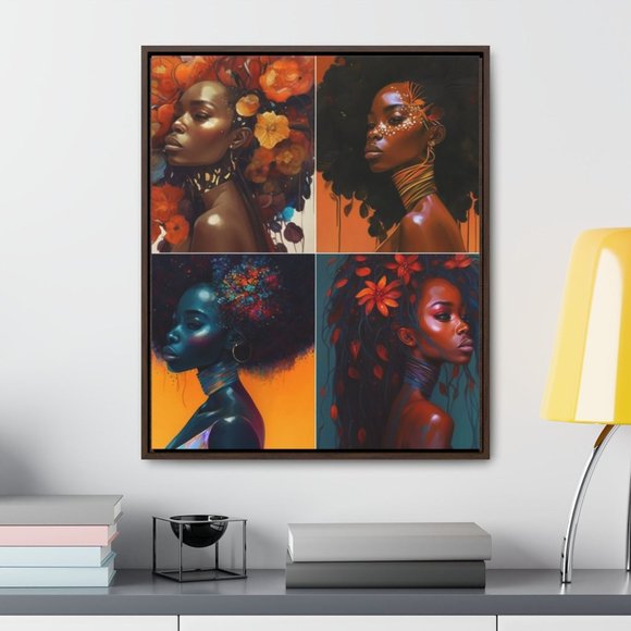 Celebrate Beauty and Empowerment with "Four Beautiful Black Women" Wall Art Wall - Picture 8 of 8